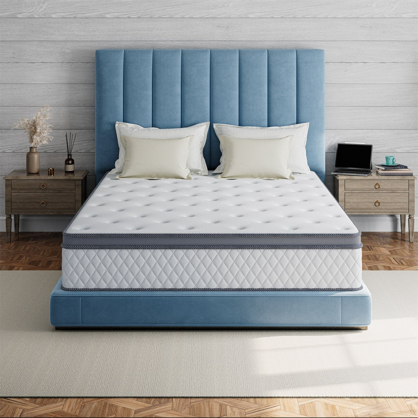 SweDrea 12 in. Firm Hybrid Memory Foam Mattress with CertiPUR-US and Oeko-TEX , Featuring Reinforced Springs.
