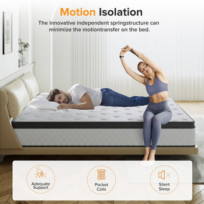 SweDrea 12 in. Firm Hybrid Memory Foam Mattress with CertiPUR-US and Oeko-TEX , Featuring Reinforced Springs.