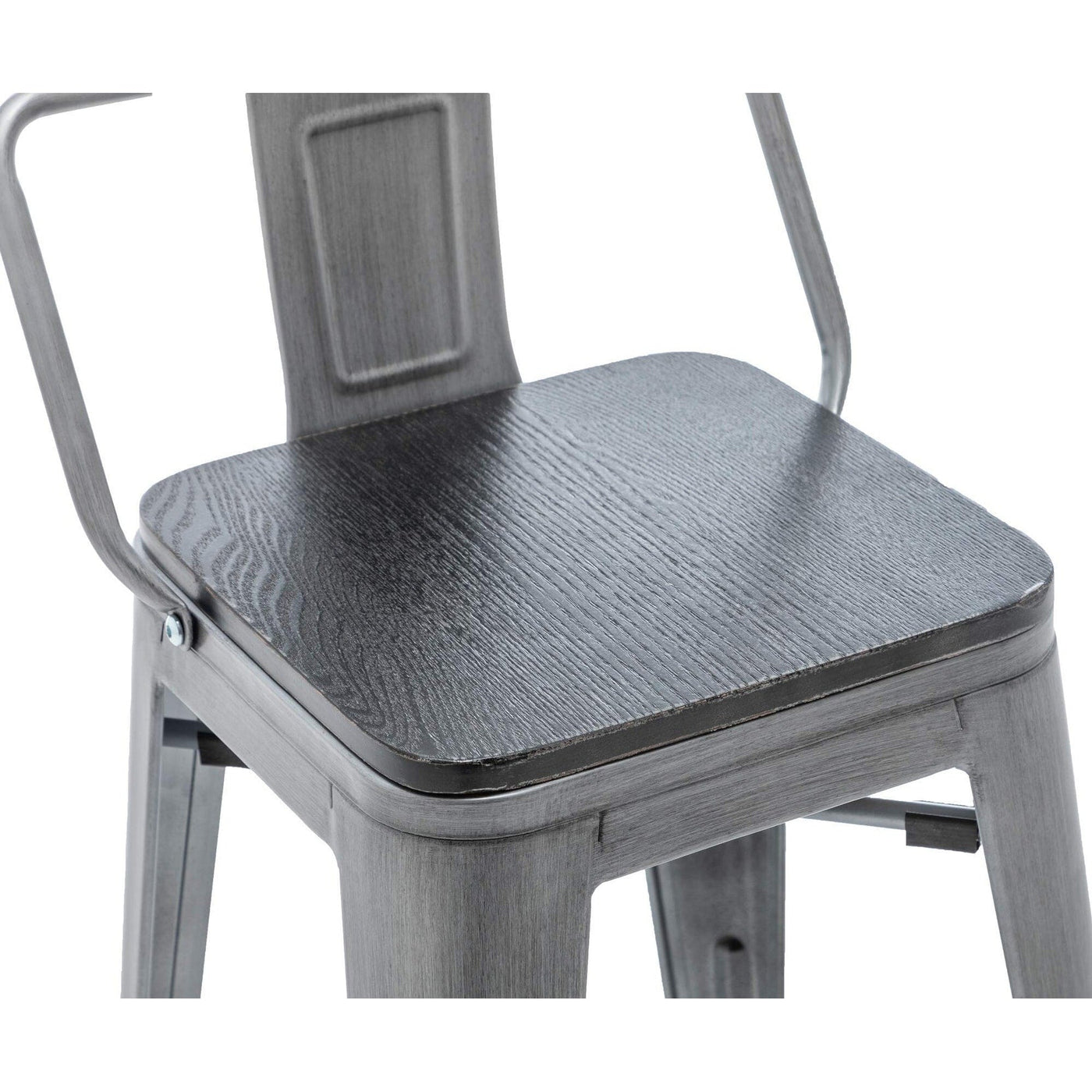 Bar Stools With Back set of 4 Industrial Metal Barstools with Wooden Seats