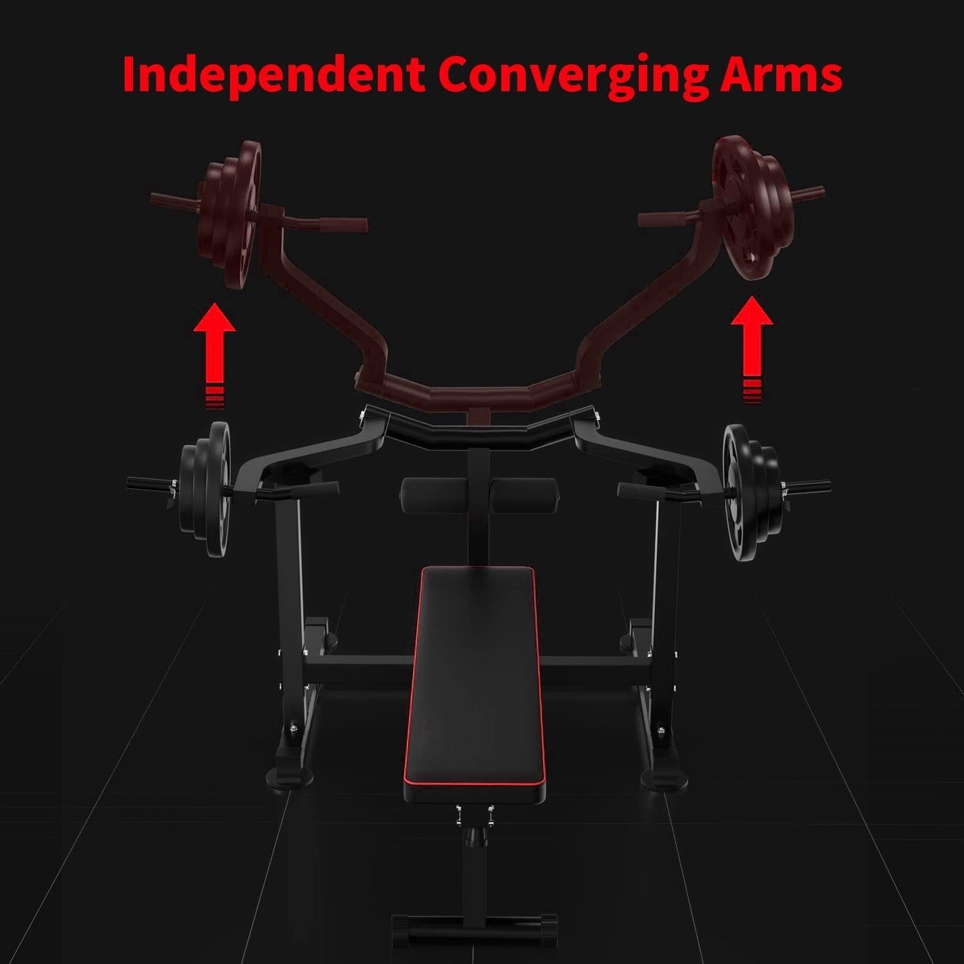 Zenova Bench Press Set Chest Press Machine with Independent Converging Arms and Dumbbell Rack