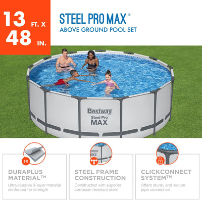 Bestway Steel Pro MAX Round Above Ground Swimming Pool with Pump & Cover