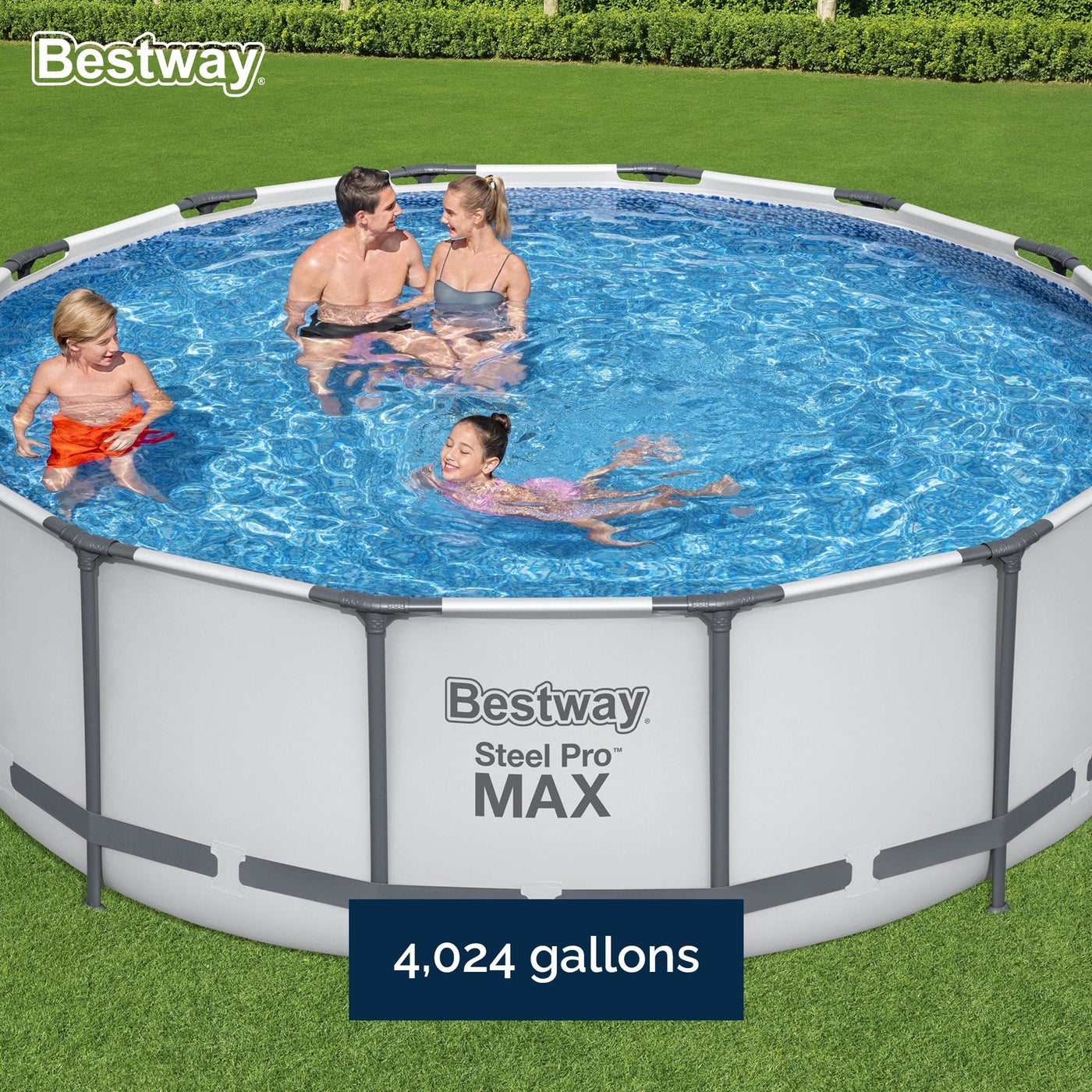 Bestway Steel Pro MAX Round Above Ground Swimming Pool with Pump & Cover