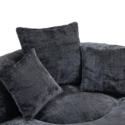 Black Oversized 42.52 Chenille Lazy Bean Bag Single Sofa with Three Pillows for Bedroom