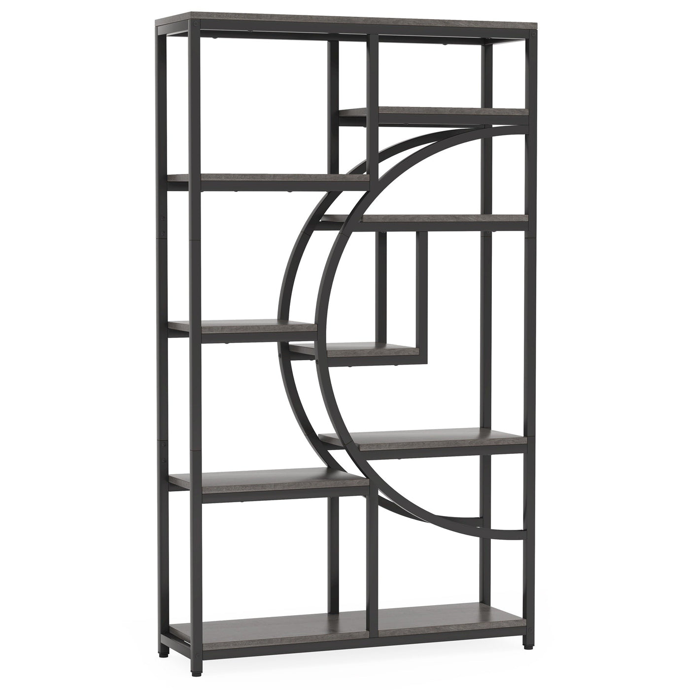 Bookshelf 5 Shelf Industrial Etagere Bookcase for Bedroom, Living Room, Home Office