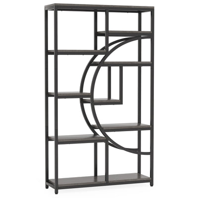Bookshelf 5 Shelf Industrial Etagere Bookcase for Bedroom, Living Room, Home Office