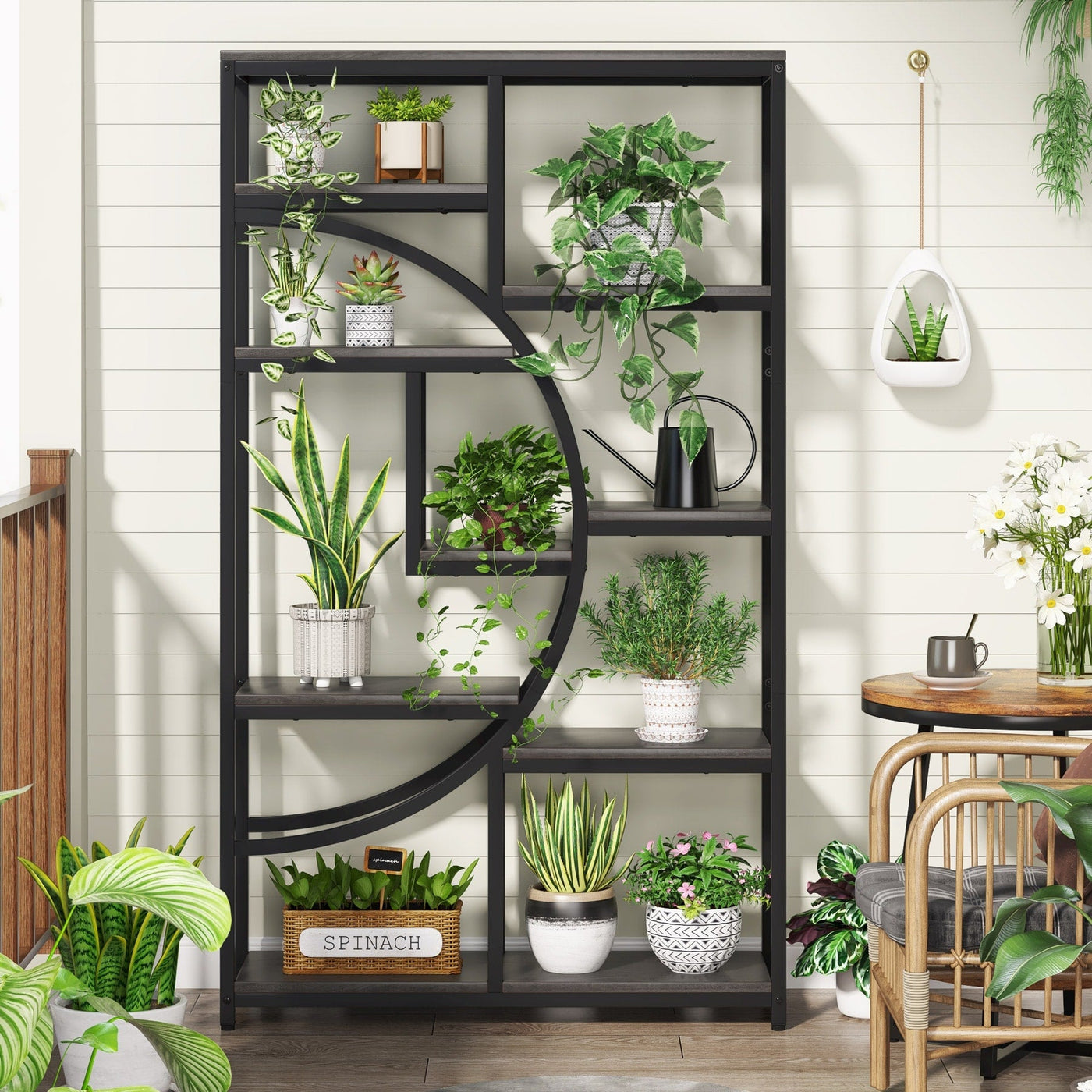 Bookshelf 5 Shelf Industrial Etagere Bookcase for Bedroom, Living Room, Home Office
