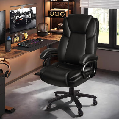 Bossin Big and Tall Executive Office Chair,500LBS Adjustable Lumbar Support Ergonomic Chair with High Back PU Leather Computer