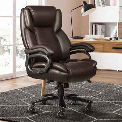 Bossin Big and Tall Executive Office Chair,500LBS Adjustable Lumbar Support Ergonomic Chair with High Back PU Leather Computer