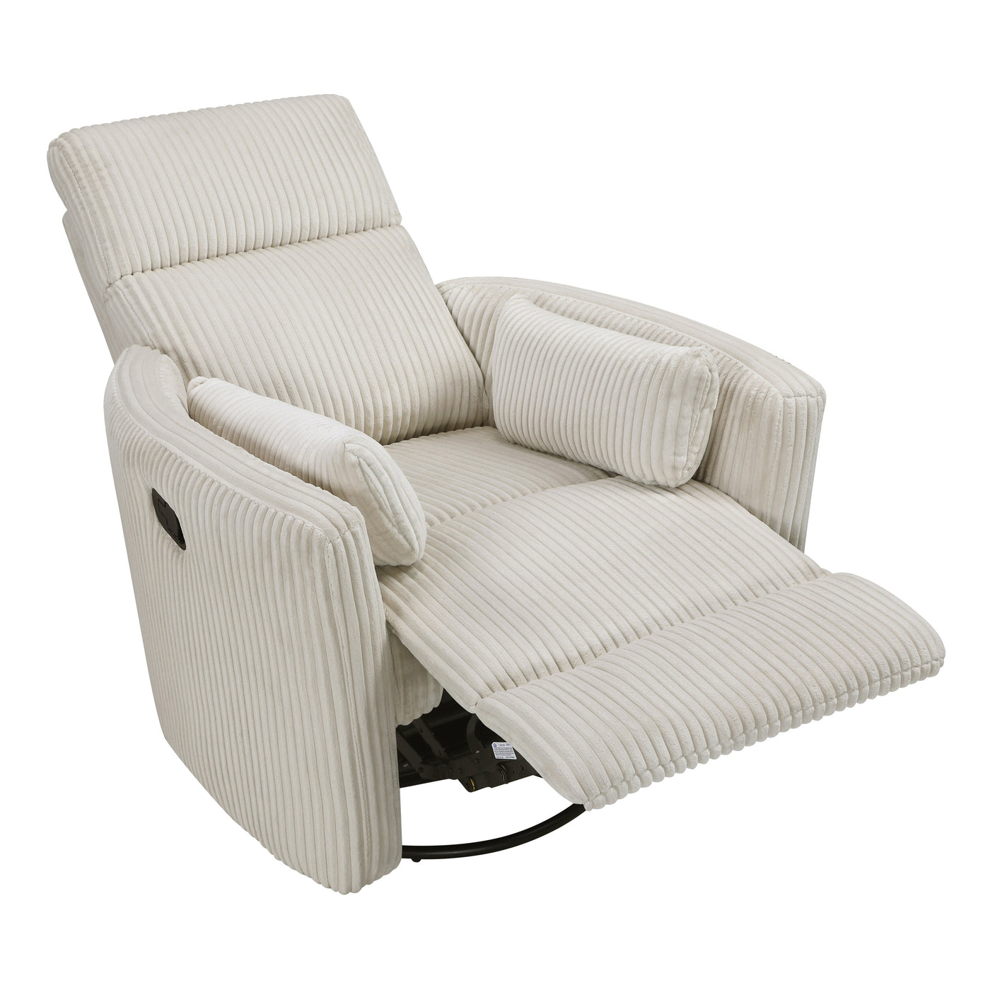 Braidy Corduroy Swivel Glider Manual Reclining Chair