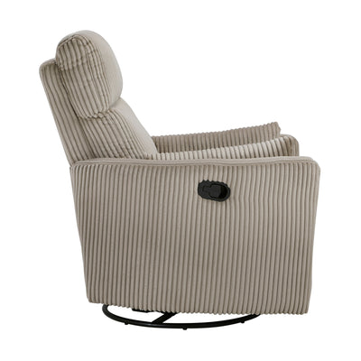 Braidy Corduroy Swivel Glider Manual Reclining Chair