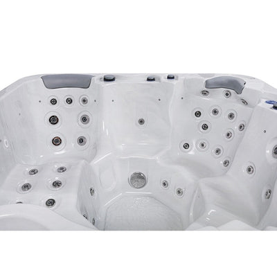 Buenospa Jersey 6 - Person 46 - Jet Hot Tub, Ice White, Gray with Ozone and LED Lights