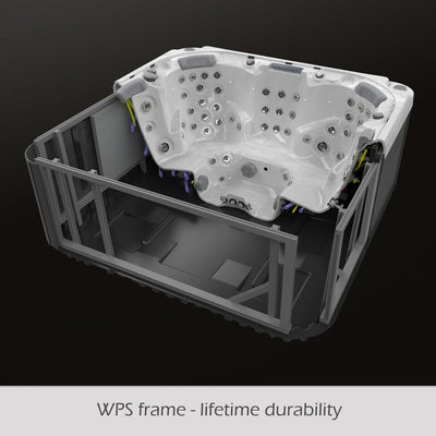 Buenospa Jersey 6 - Person 46 - Jet Hot Tub, Ice White, Gray with Ozone and LED Lights