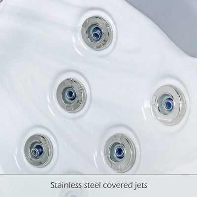 Buenospa Jersey 6 - Person 46 - Jet Hot Tub, Ice White, Gray with Ozone and LED Lights