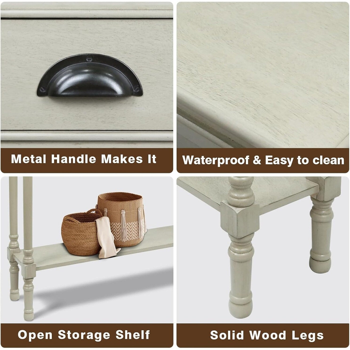 Burlington Wood 3-drawer Console Hallway Table