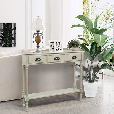 Burlington Wood 3-drawer Console Hallway Table