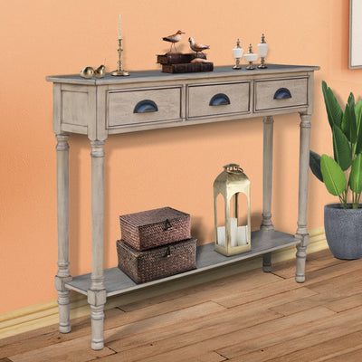 Burlington Wood 3-drawer Console Hallway Table