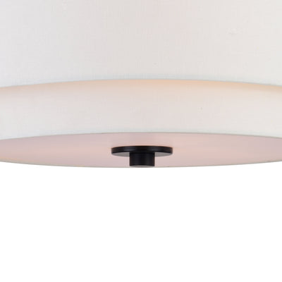 Burnaby Mid-Century Modern Ceiling Mount Light White Linen Drum Shade