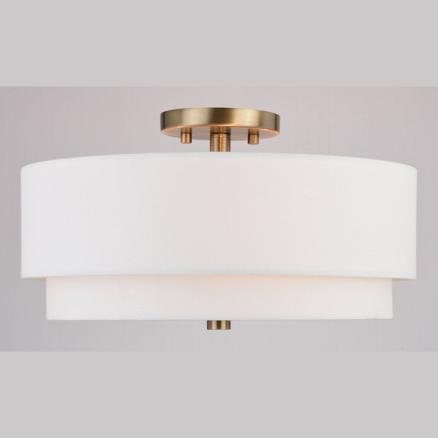 Burnaby Mid-Century Modern Ceiling Mount Light White Linen Drum Shade