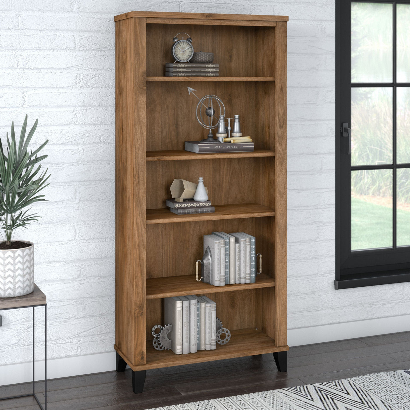 Bush Furniture Somerset Tall 5 Shelf Bookcase with Adjustable Shelves