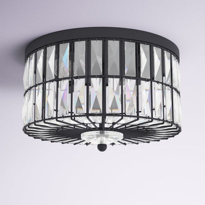 C Cattleya 2-Light Incandescent Crystal Flush Mount Ceiling Light Fixture