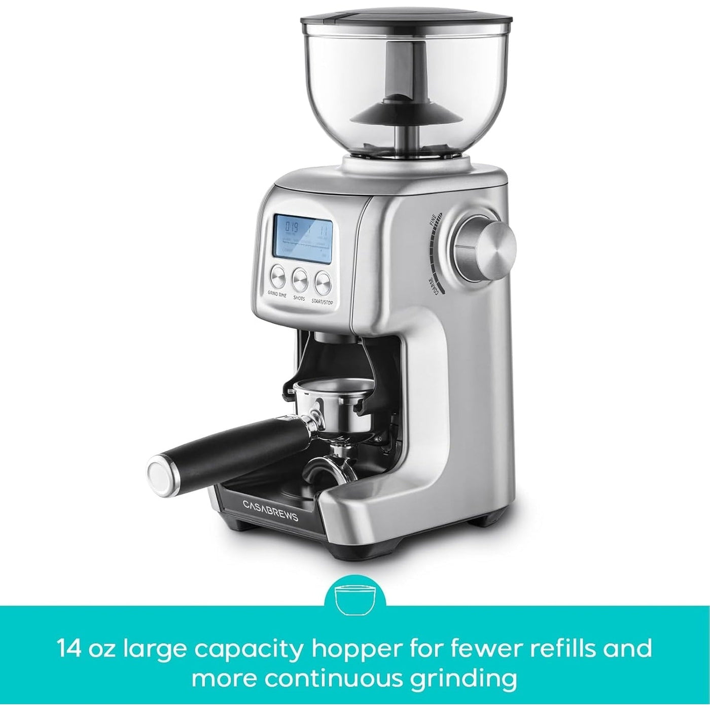 CASABREWS Tornado Electric Coffee Grinder Conical Burr Silver - N/A