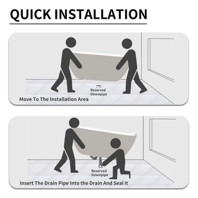 CB HOME 59''/67'' Freestanding Acrylic Soaking Bathtubs, Soaking Tubs Single Side Against The Wall, Left/Right Overflow