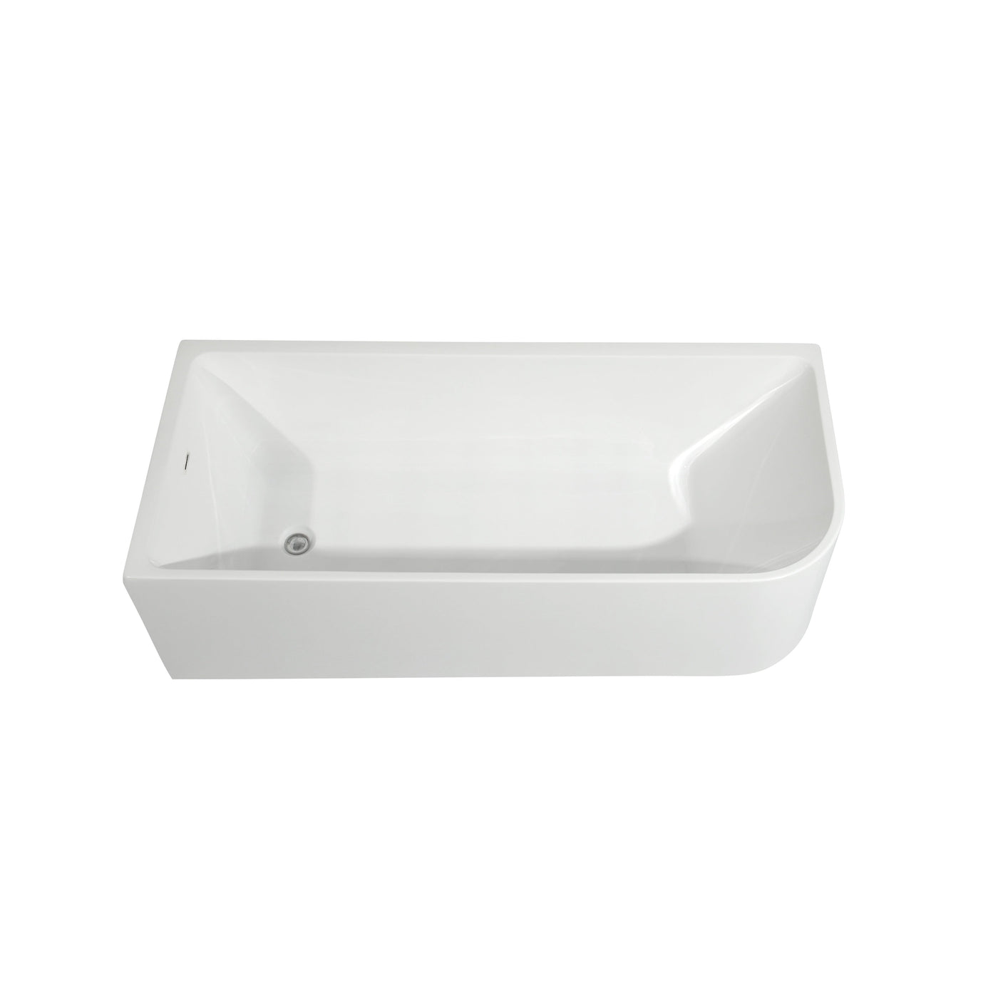 CB HOME 59''/67'' Freestanding Acrylic Soaking Bathtubs, Soaking Tubs Single Side Against The Wall, Left/Right Overflow