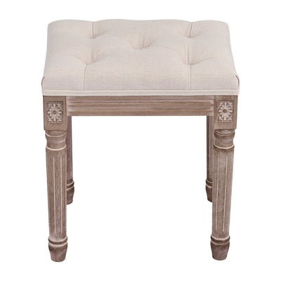 CO-Z French Vintage Upholstered Foot Stool and Vanity Stool