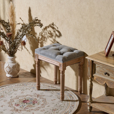 CO-Z French Vintage Upholstered Foot Stool and Vanity Stool