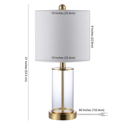 Cabell 21 Glass Modern Contemporary USB Charging LED Table Lamp, Oil Rubbed Bronze (Set of 2) by JONATHAN Y