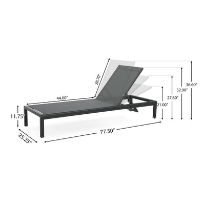 Cape Coral Outdoor Aluminum Chaise Lounge (Set of 2) by Christopher Knight Home - 77.56 D x 25.20 W x 11.80 H
