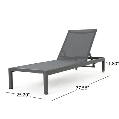 Cape Coral Outdoor Aluminum Chaise Lounge (Set of 2) by Christopher Knight Home - 77.56 D x 25.20 W x 11.80 H