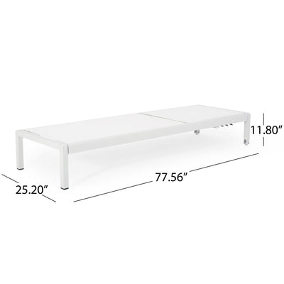 Cape Coral Outdoor Aluminum Chaise Lounge (Set of 2) by Christopher Knight Home - 77.56 D x 25.20 W x 11.80 H