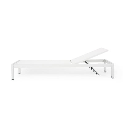 Cape Coral Outdoor Aluminum Chaise Lounge (Set of 2) by Christopher Knight Home - 77.56 D x 25.20 W x 11.80 H