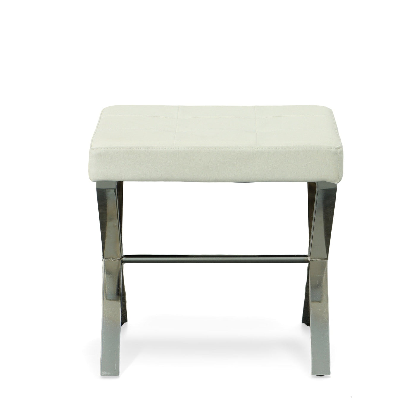 Carolina Living Elisabetta Vanity Bench - White/Chrome