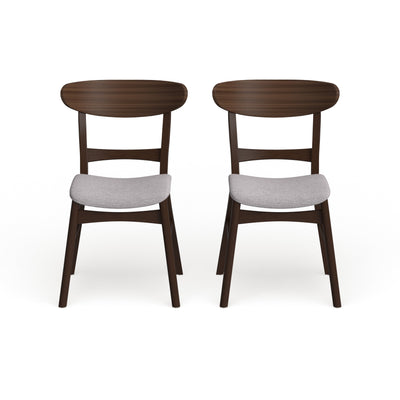 Abrielle Mid-Century Modern Upholstered Rubberwood Dining Chair (Set of 2) by Christopher Knight Home