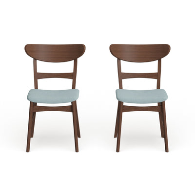 Abrielle Mid-Century Modern Upholstered Rubberwood Dining Chair (Set of 2) by Christopher Knight Home