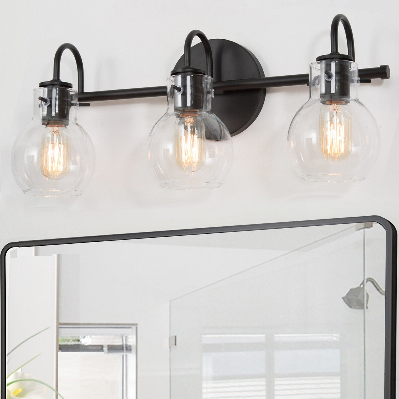 Modern Gold 3-Light Bathroom Vanity Light Orb Glass Wall Sconce