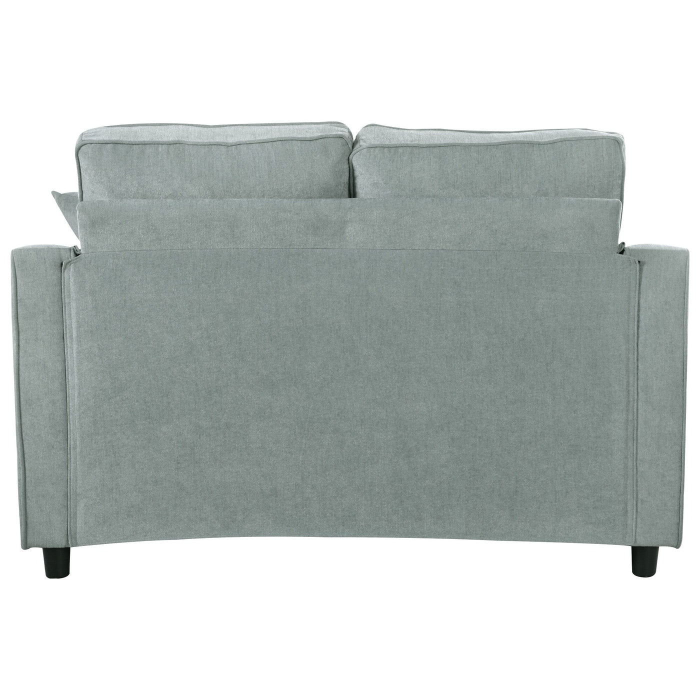 Chenille Chaise Lounge Sofa Bed, Upholstered Sofa Couch with Tufted Backrest and 2 Detachable Pillows for Living Room