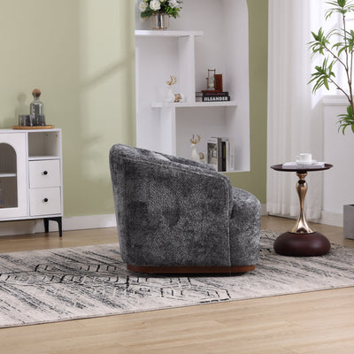 Chenille Swivel Barrel Chair, 360-Degree Comfy Accent Sofa for Living Room, Bedroom, and Study with Removable Cushion