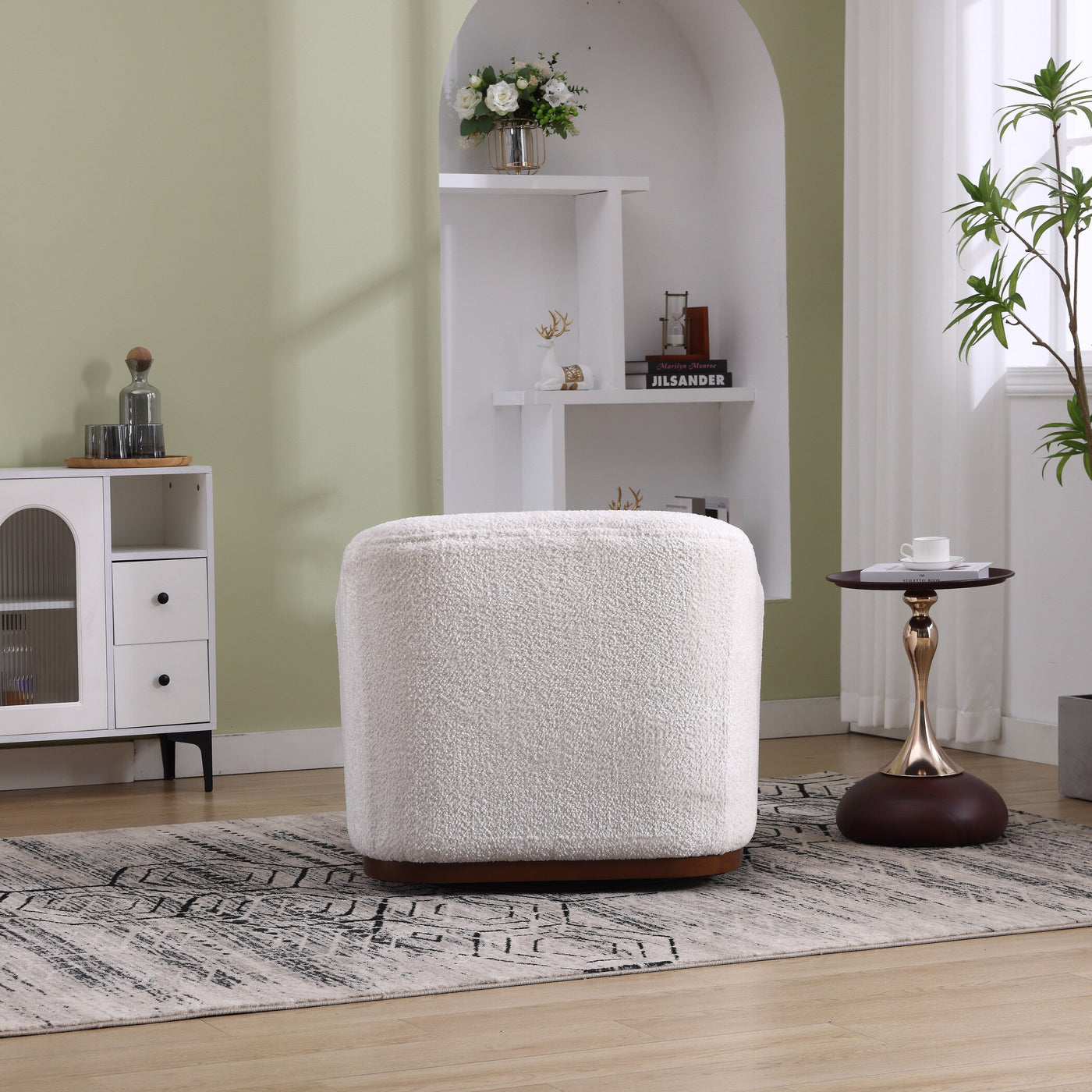 Chenille Swivel Barrel Chair, 360-Degree Comfy Accent Sofa for Living Room, Bedroom, and Study with Removable Cushion