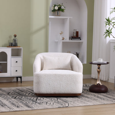 Chenille Swivel Barrel Chair, 360-Degree Comfy Accent Sofa for Living Room, Bedroom, and Study with Removable Cushion