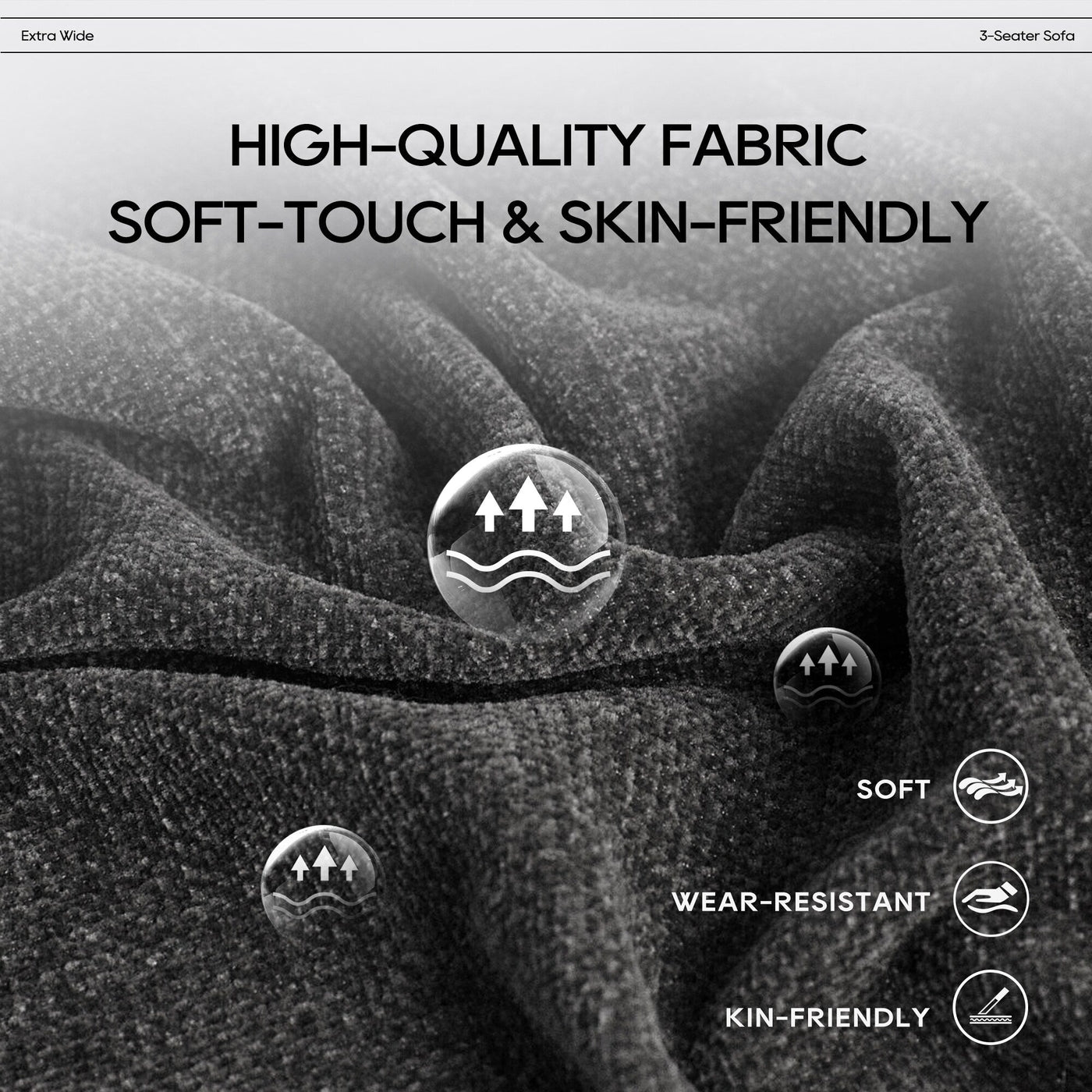 Cloud Modular Sofa Sectional 144 with Ottoman - Plush Chenille Fabric Living Room Couch