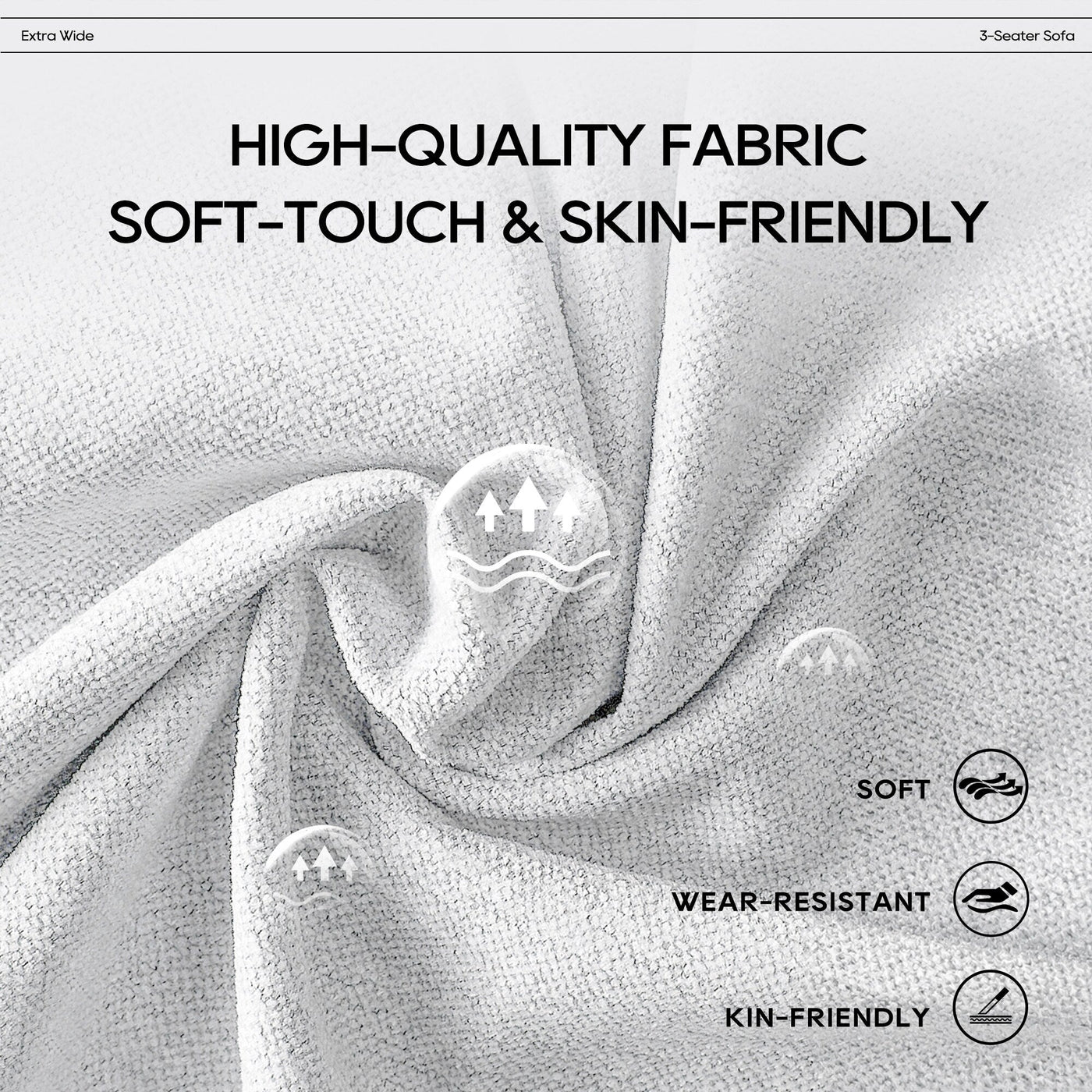 Cloud Modular Sofa Sectional 144 with Ottoman - Plush Chenille Fabric Living Room Couch