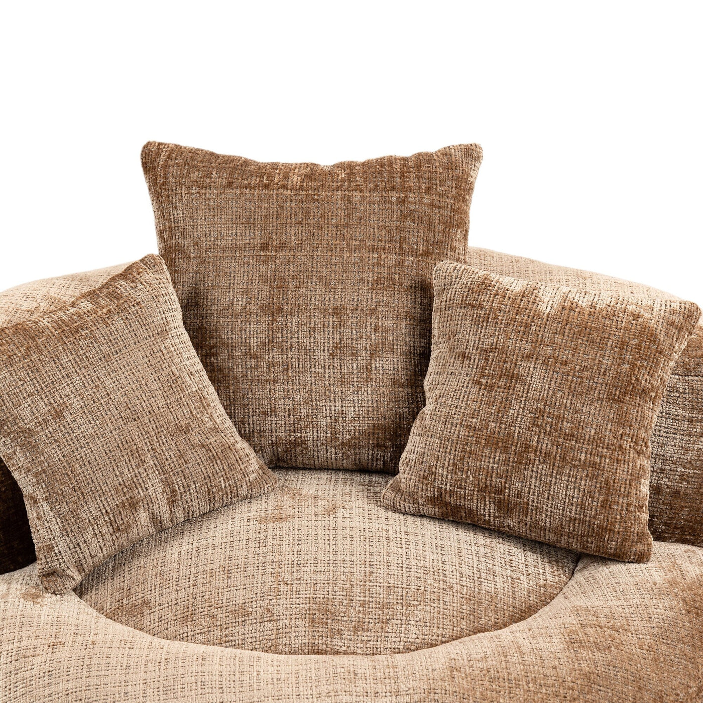 Coffee Oversized 42.52 Chenille Lazy Bean Bag Single Sofa with Three Pillows for Bedroom