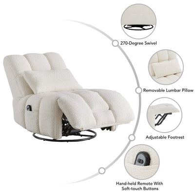 Cole Power Recliner Chair Swivel Glider with Lumbar Support