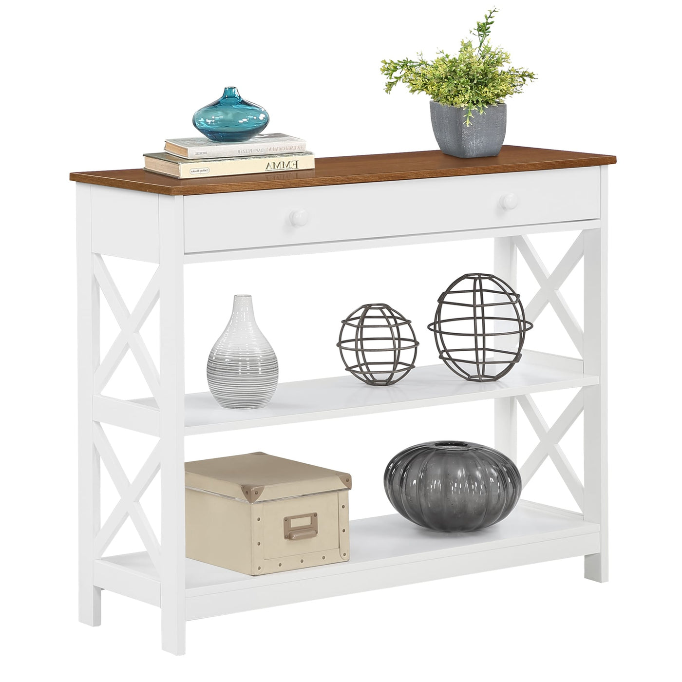 Convenience Concepts Oxford 1 Drawer Console Table with Shelves