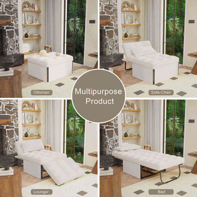 Convertible Sofa Bed Sleeper Sofa Chair Couch Folding Ottoman Recliner Chairs for Living Room