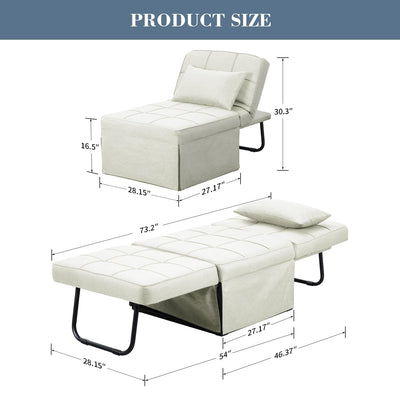 Convertible Sofa Bed Sleeper Sofa Chair Couch Folding Ottoman Recliner Chairs for Living Room