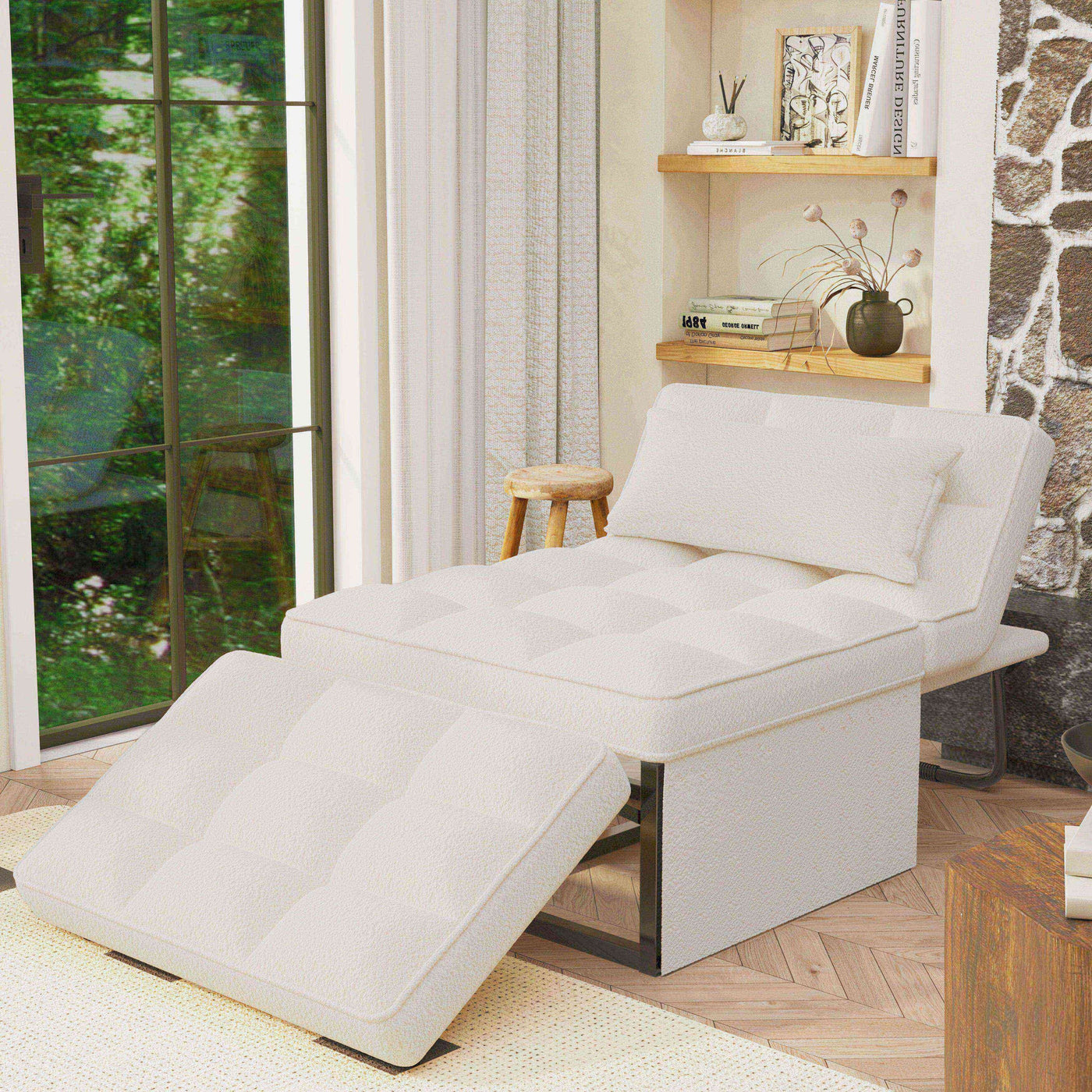 Convertible Sofa Bed Sleeper Sofa Chair Couch Folding Ottoman Recliner Chairs for Living Room